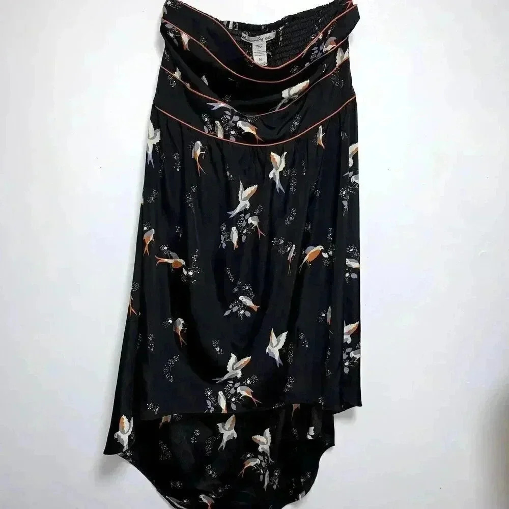 American Rag Cie, Strapless Dress, High Low Hem, Birds Flying Tropical, size M
